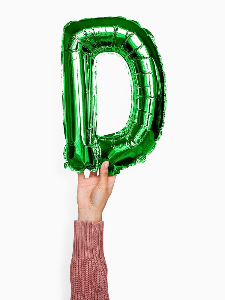 Capital letter D green balloon