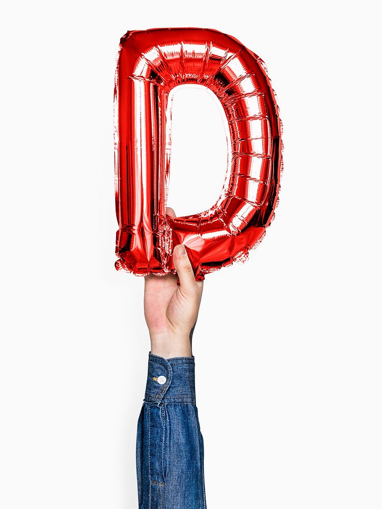 Capital letter D red balloon