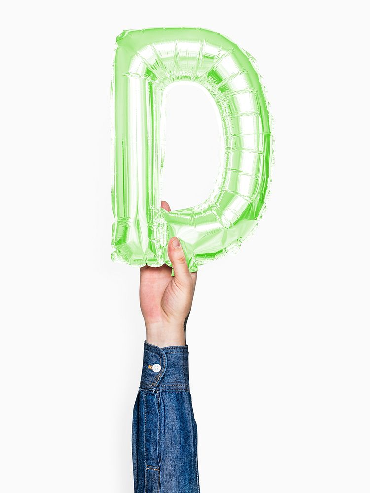 Capital letter D green balloon