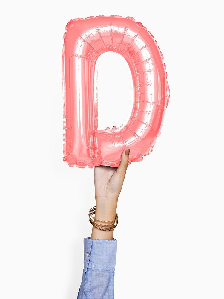 Capital letter D pink balloon