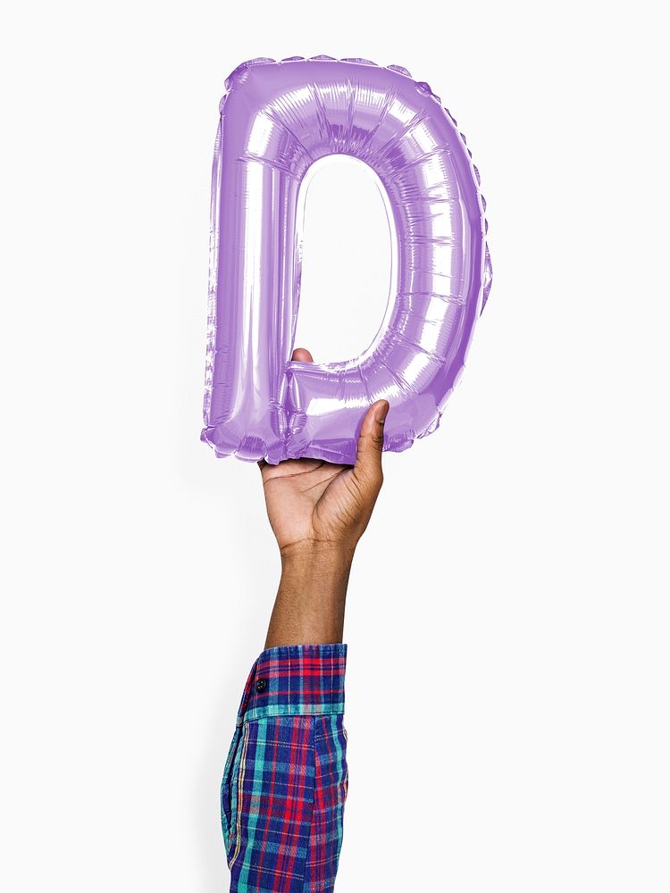 Capital letter D purple balloon