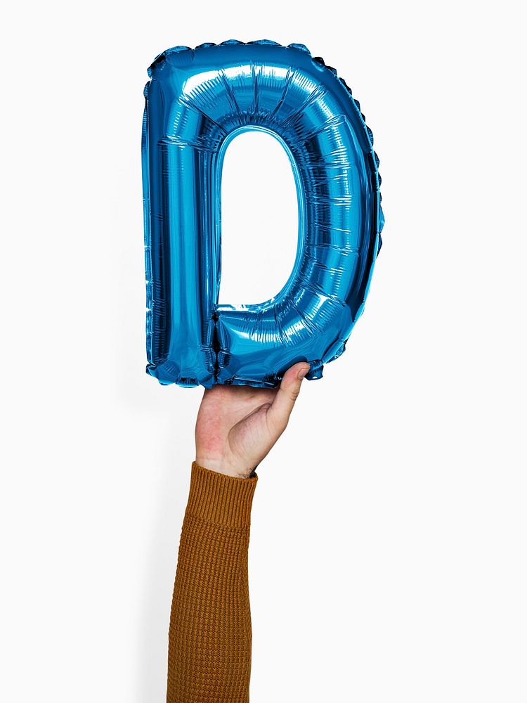 Capital letter D blue balloon