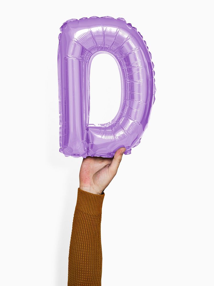 Capital letter D purple balloon