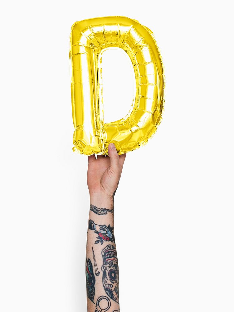 Capital letter D yellow balloon