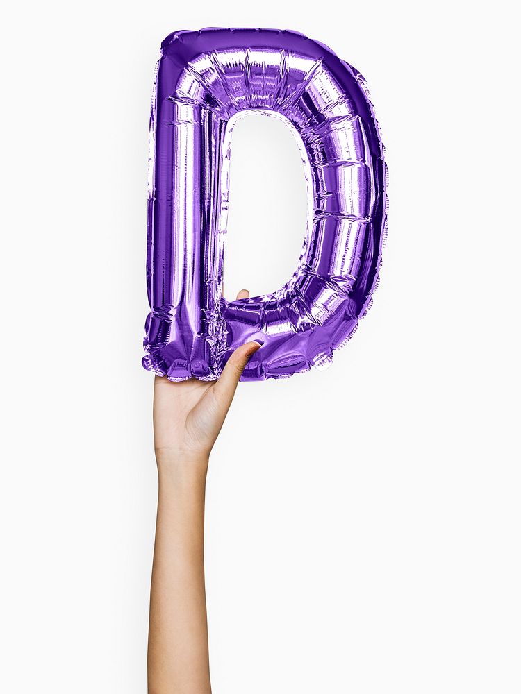 Capital letter D purple balloon