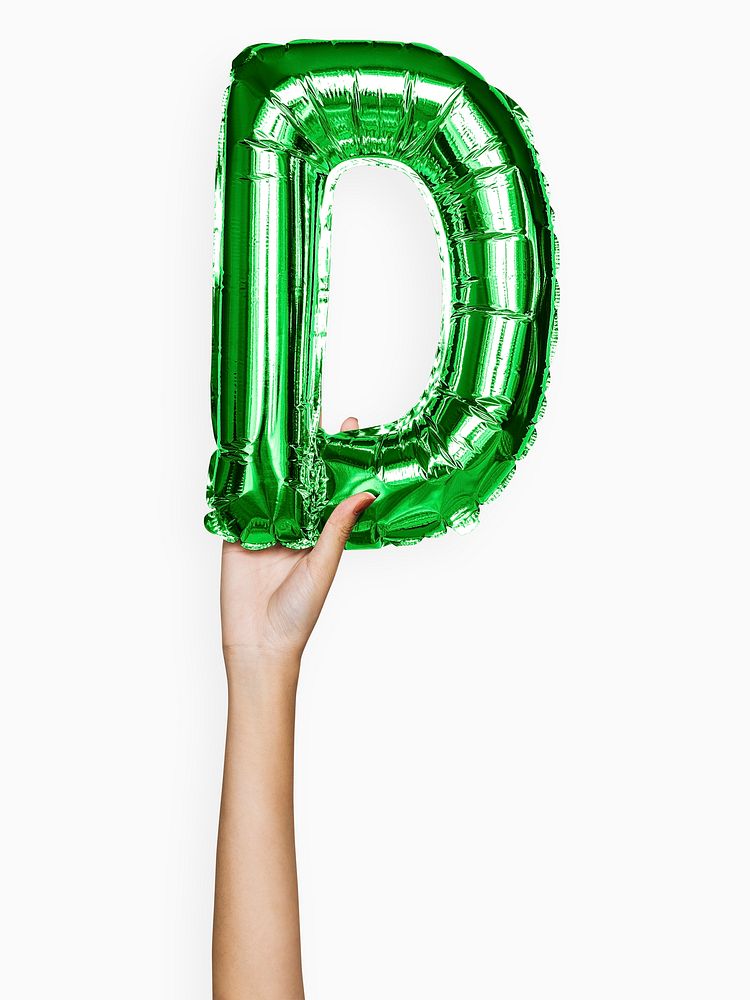 Capital letter D green balloon