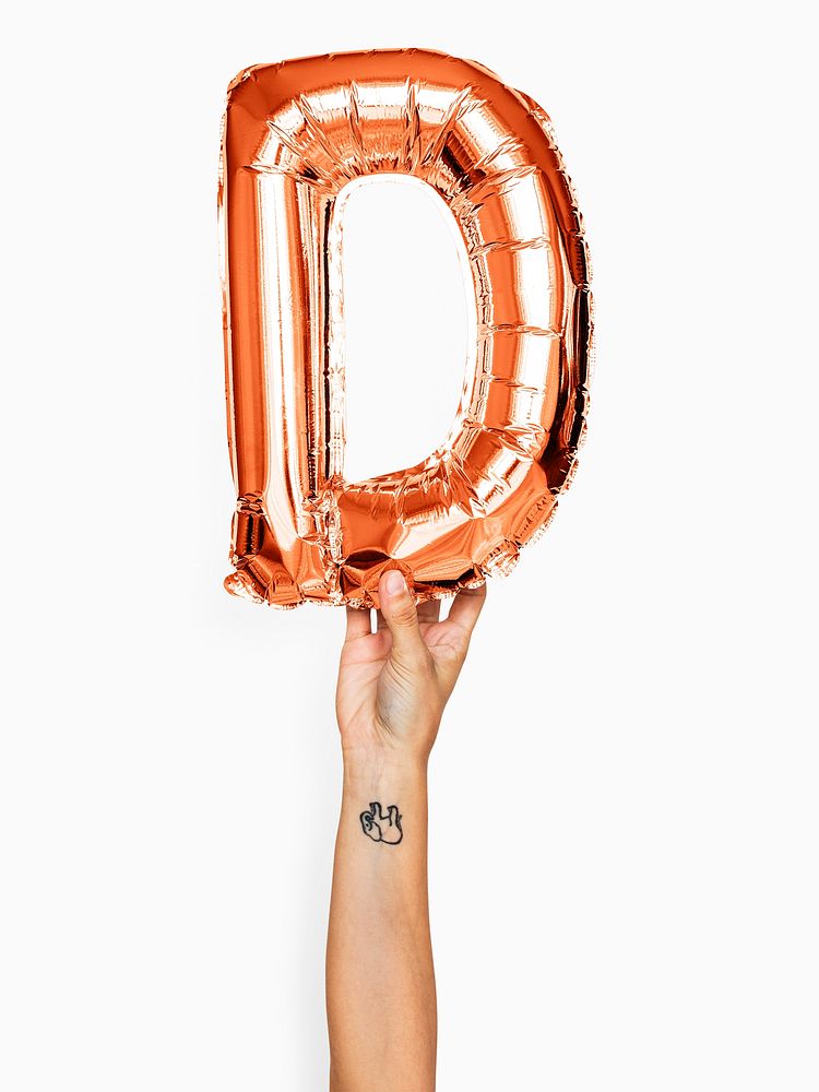 Capital letter D orange balloon