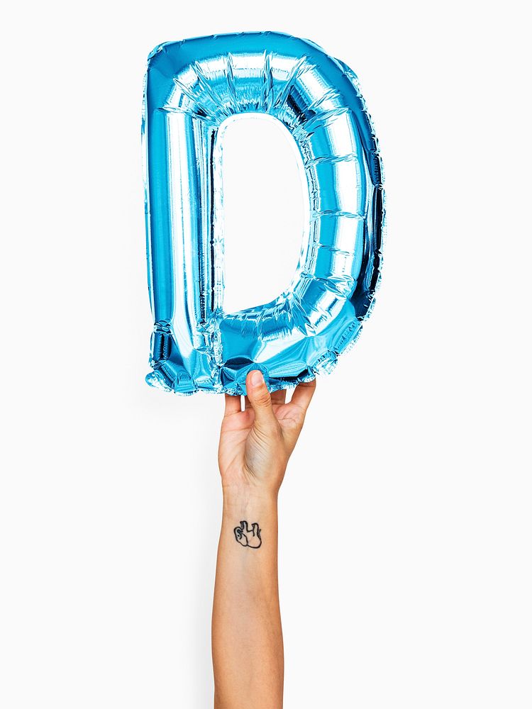 Capital letter D blue balloon