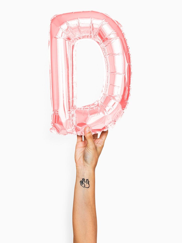 Capital letter D pink balloon