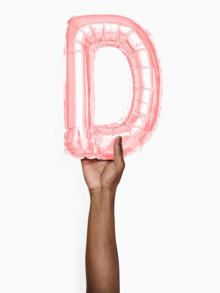 Capital letter D pink balloon