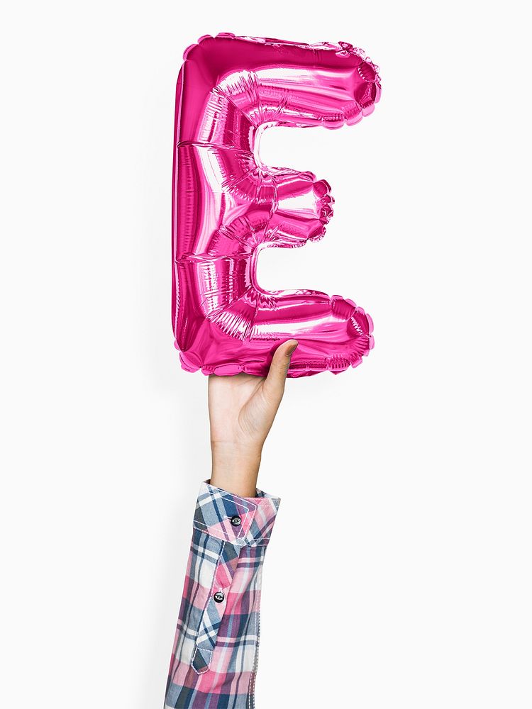 Capital letter E pink balloon