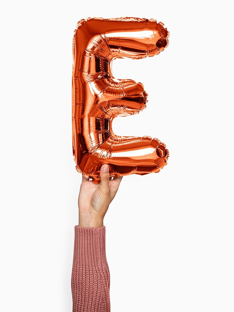 Capital letter E orange balloon