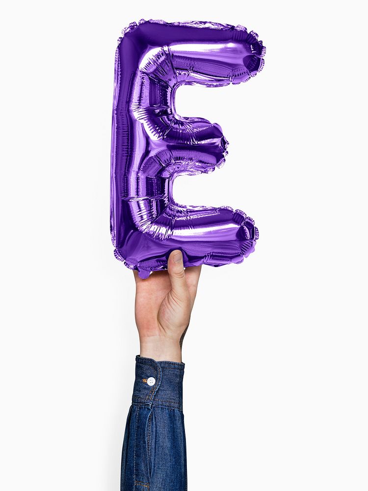 Capital letter E purple balloon