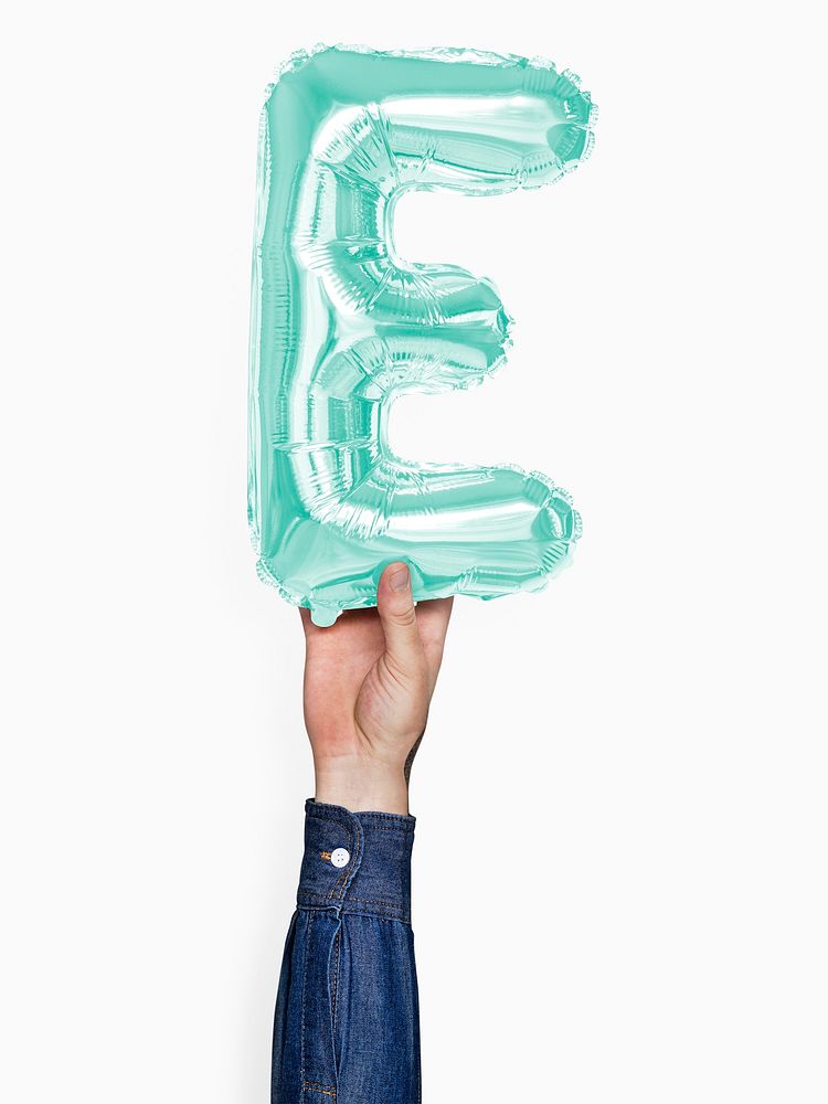 Capital letter E green balloon