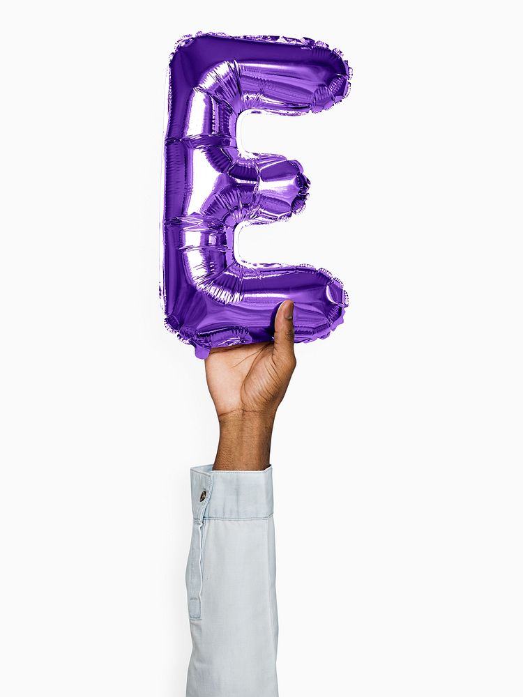 Capital letter E purple balloon