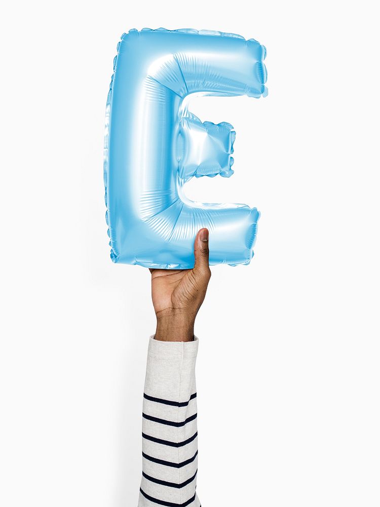 Capital letter E blue balloon