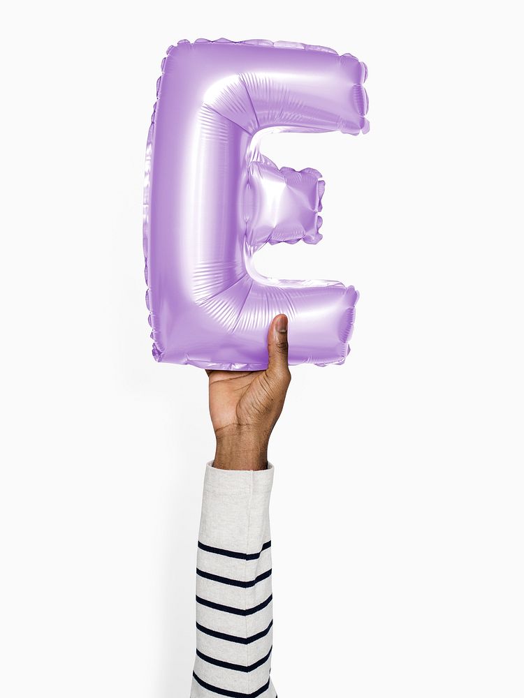 Capital letter E purple balloon