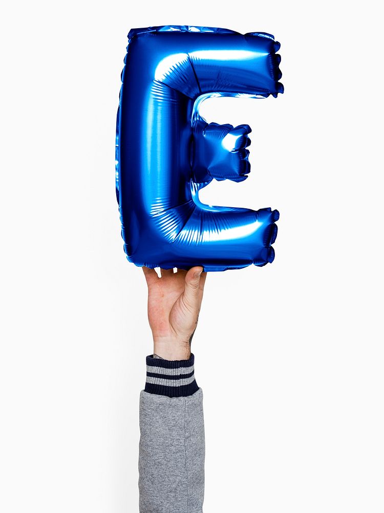 Capital letter E blue balloon