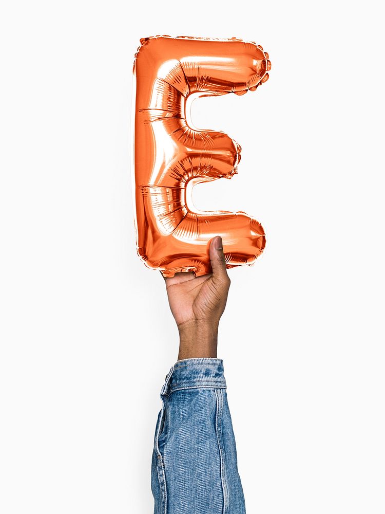 Capital letter E orange balloon
