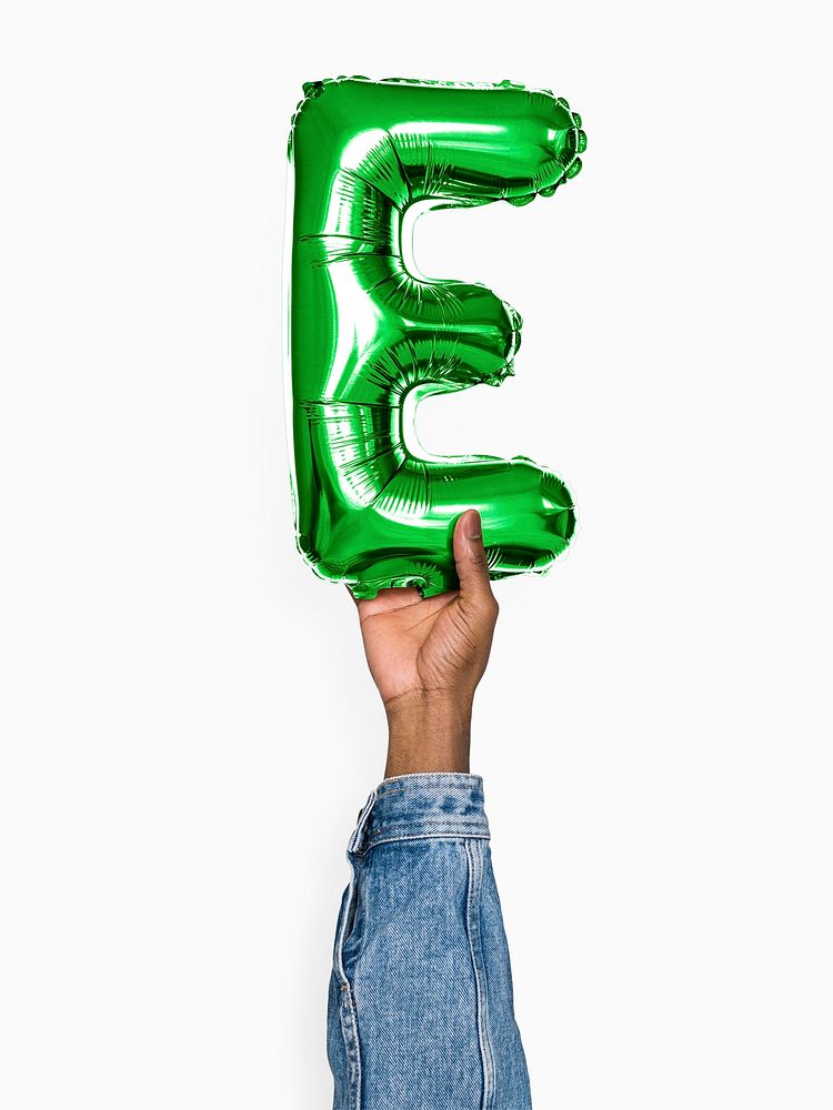 Capital letter E green balloon