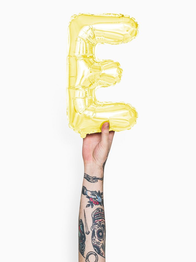 Capital letter E yellow balloon