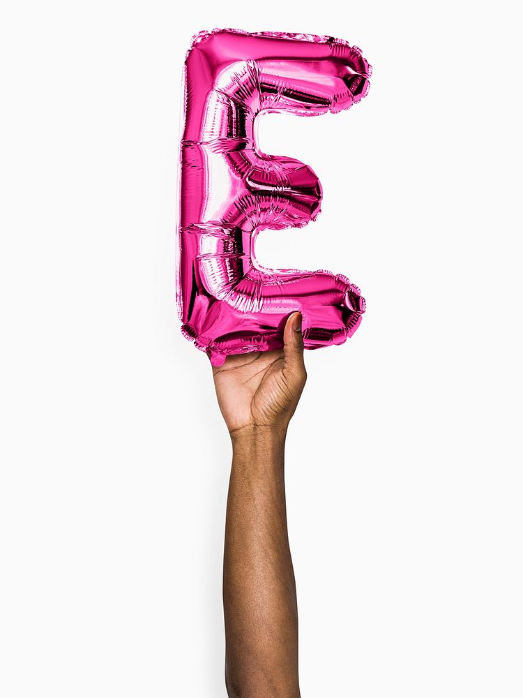 Capital letter E pink balloon