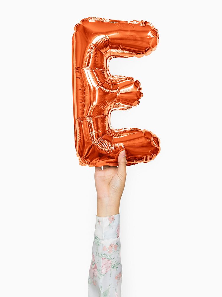 Capital letter E orange balloon