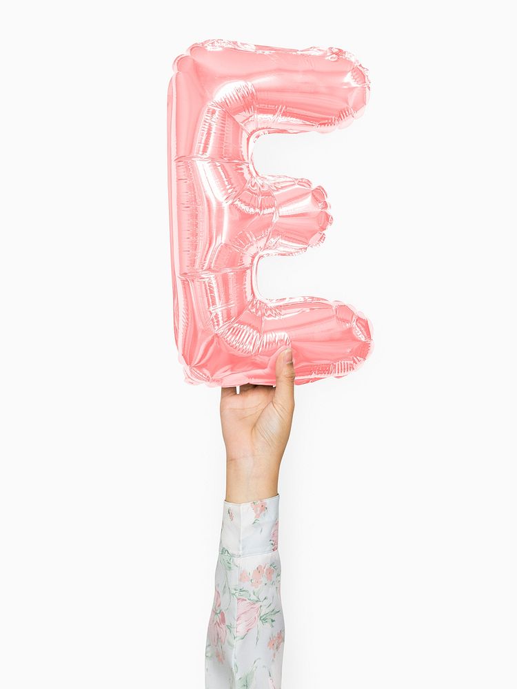 Capital letter E pink balloon