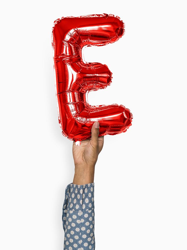 Capital letter E red balloon