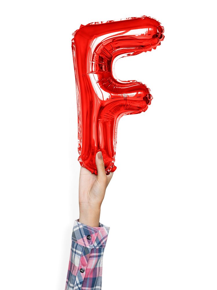 Capital letter F red balloon