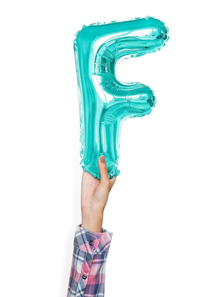 Capital letter F green balloon