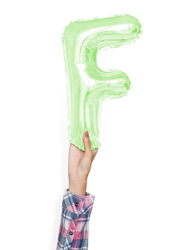 Capital letter F green balloon
