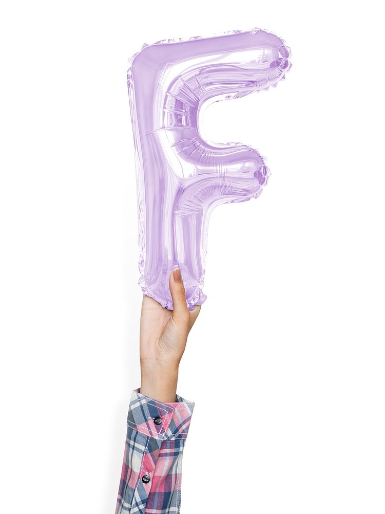 Capital letter F purple balloon