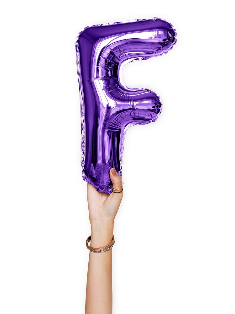 Capital letter F purple balloon