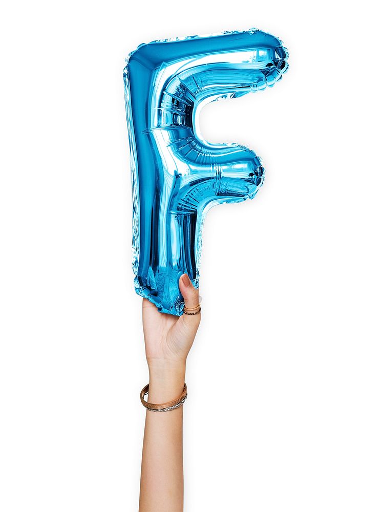 Capital letter F blue balloon