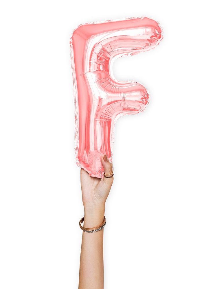 Capital letter F pink balloon