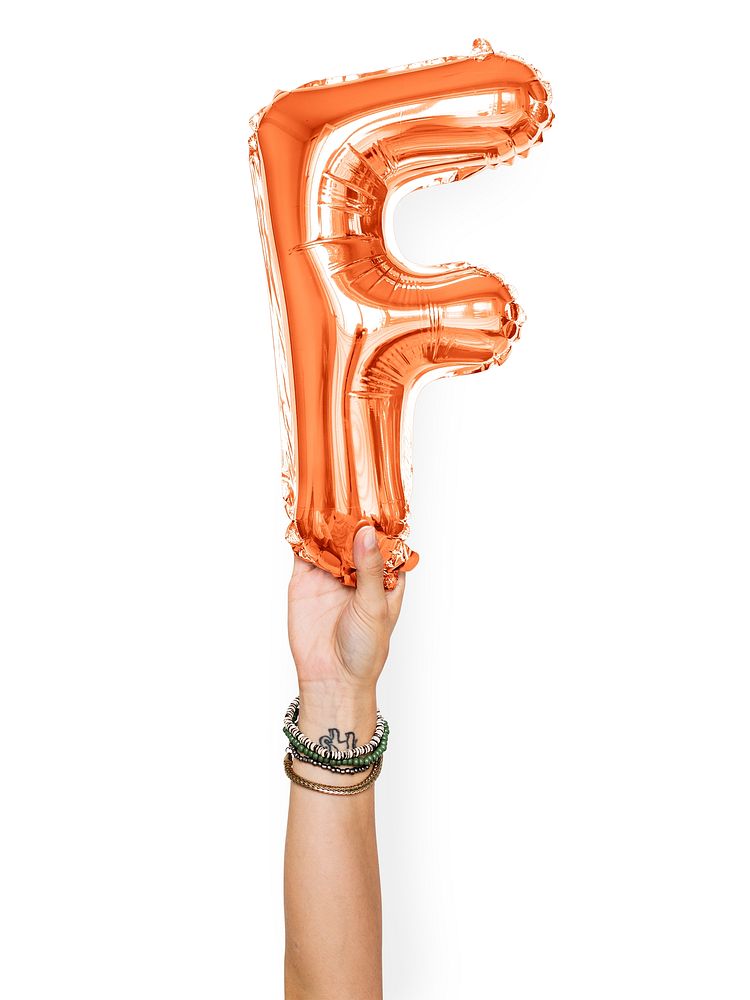 Capital letter F orange balloon