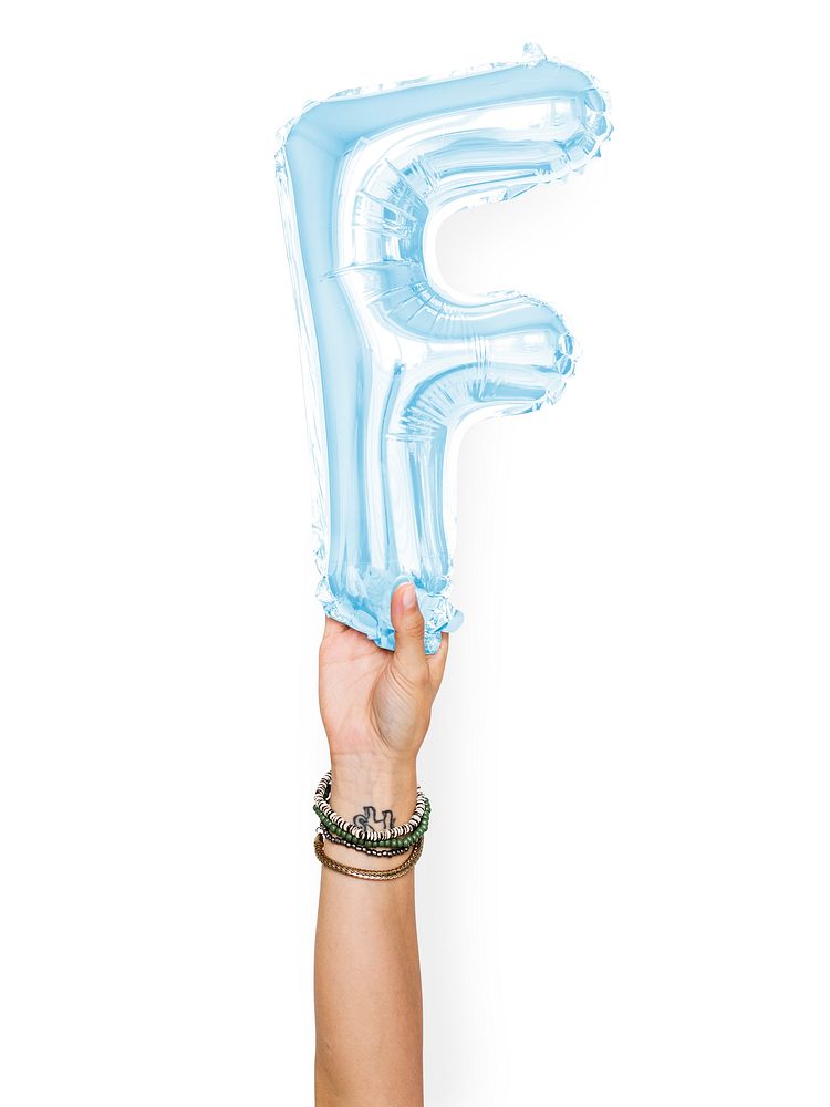 Capital letter F blue balloon
