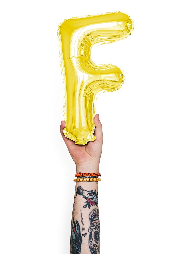 Capital letter F yellow balloon