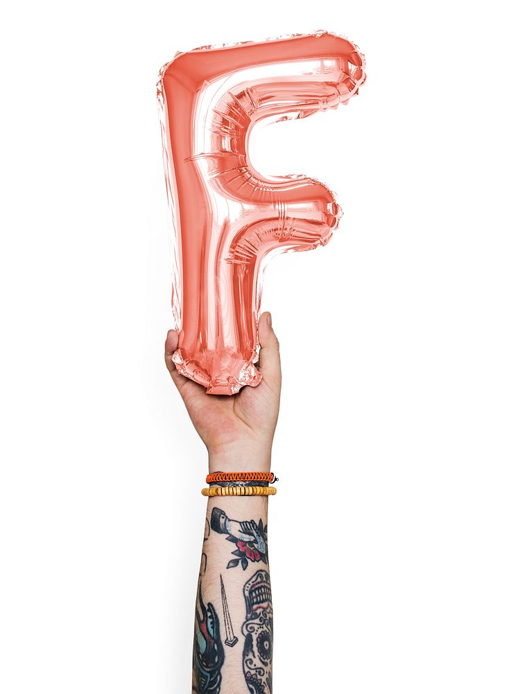 Capital letter F pink balloon