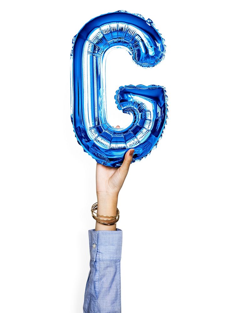 Capital letter G blue balloon