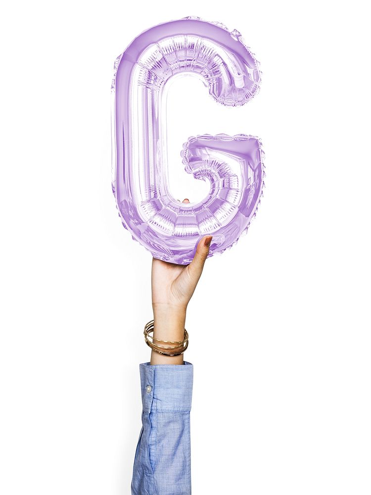 Capital letter G purple balloon