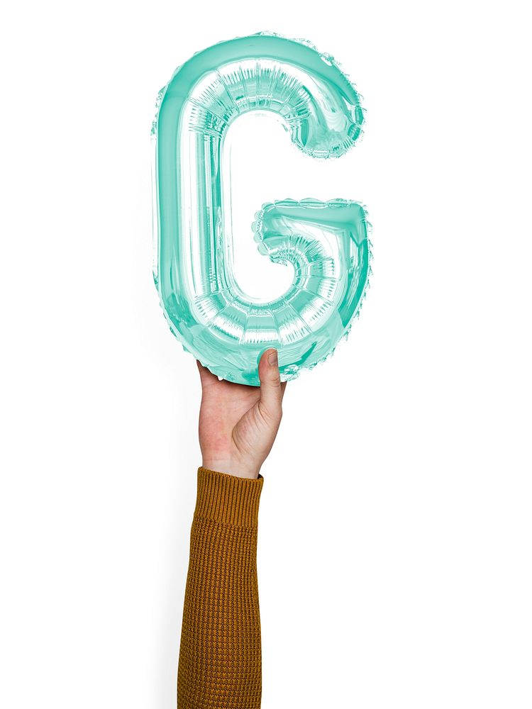 Capital letter G green balloon
