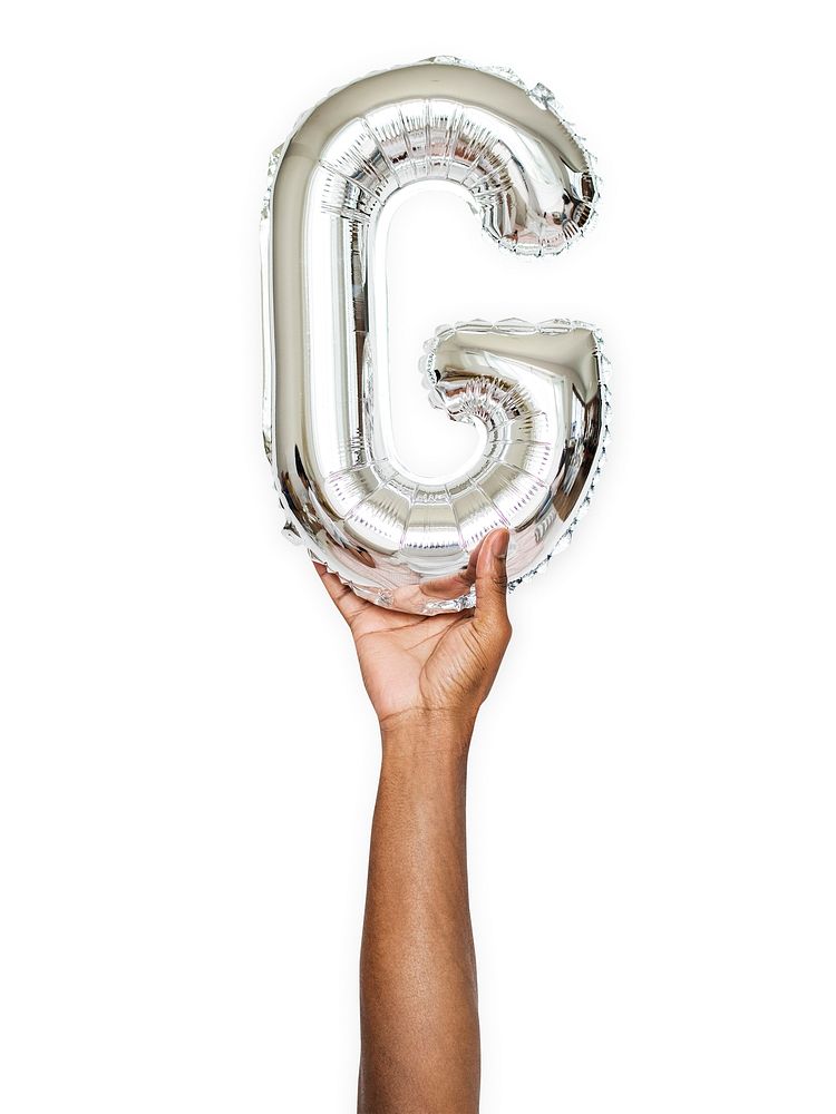 Capital letter G silver balloon