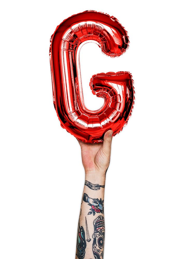Capital letter G red  balloon