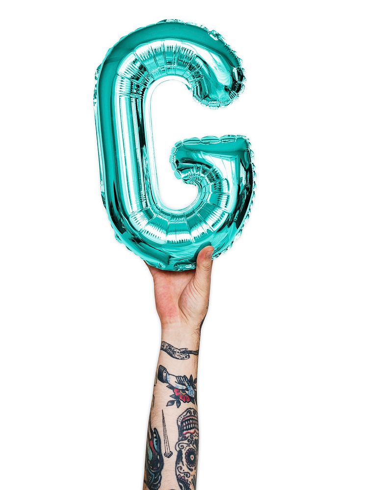 Capital letter G green balloon