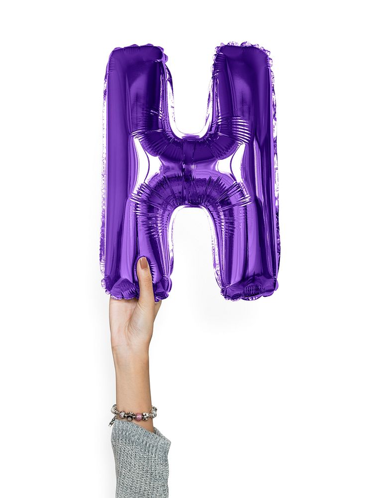 Capital letter H purple balloon