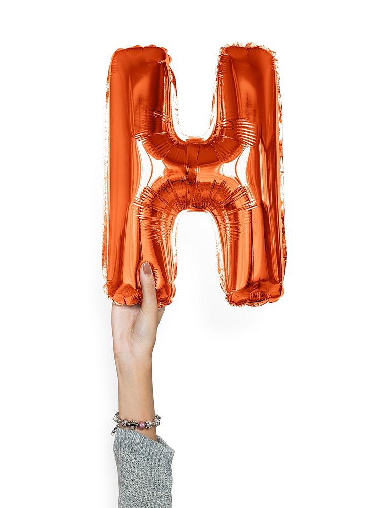 Capital letter H orange balloon