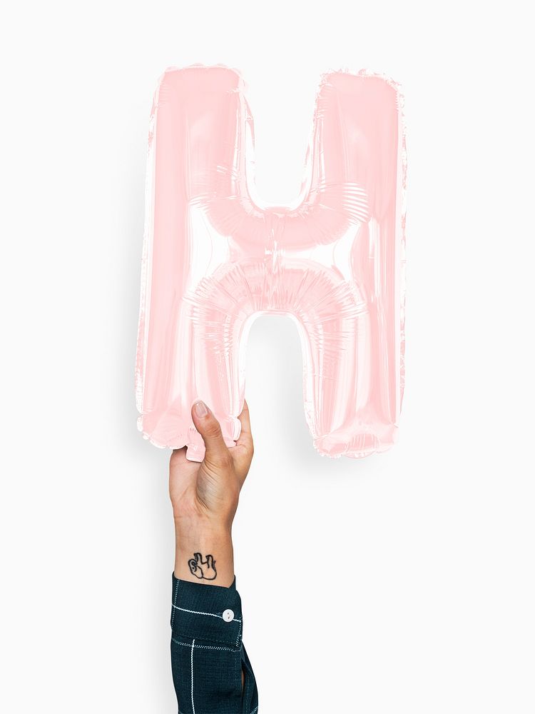Capital letter H pink balloon