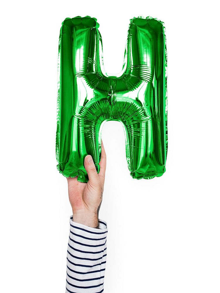 Capital letter H green balloon